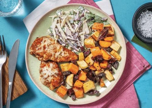 BBQ Grilled Chicken with Roasted Veggies
