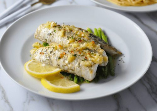 Grilled Fish with Garlic-Butter Veggies