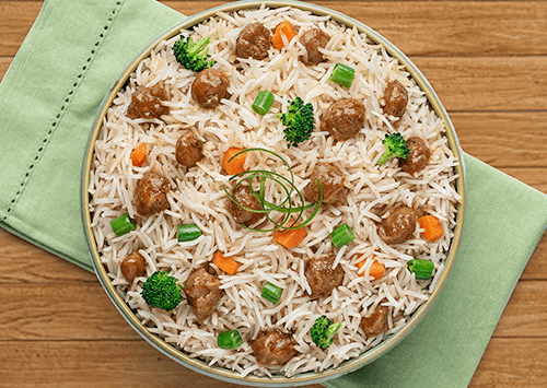 Soya Chunks in Light Gravy with Brown Rice